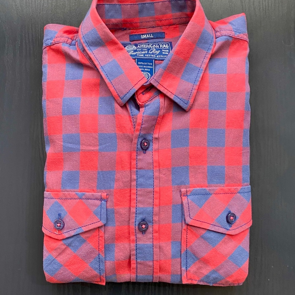 American Rag CIE Gingham Button Up Shirt Small